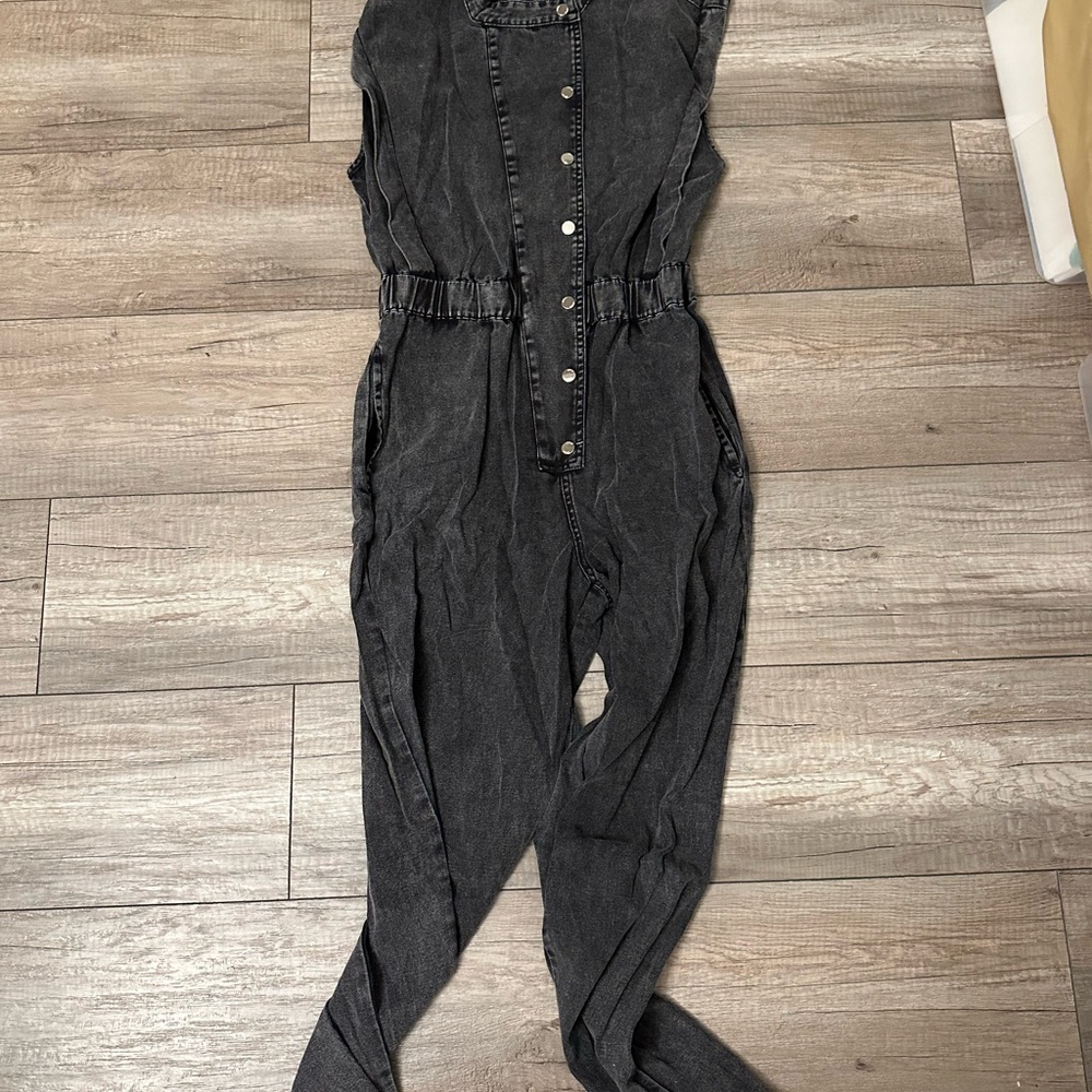 Women's Black Denim Jumpsuit